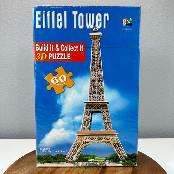 Go-To Other - Go! Eiffel Tower 3D Puzzle Build 60 Pieces New Sealed Made in USA